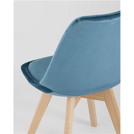 Комплект из четырех стульев|Stool Group|FRANKFURT велюр синий ножки массив бука