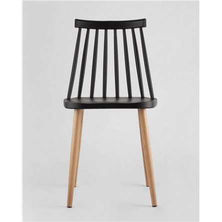 Комплект из четырех стульев|Stool Group|Морган черный, ножки металлические с принтом под дерево