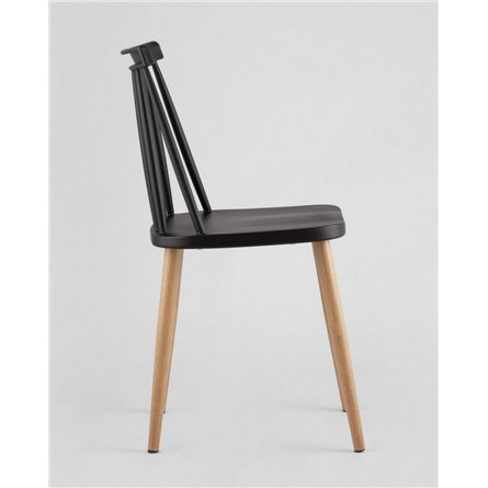 Комплект из четырех стульев|Stool Group|Морган черный, ножки металлические с принтом под дерево