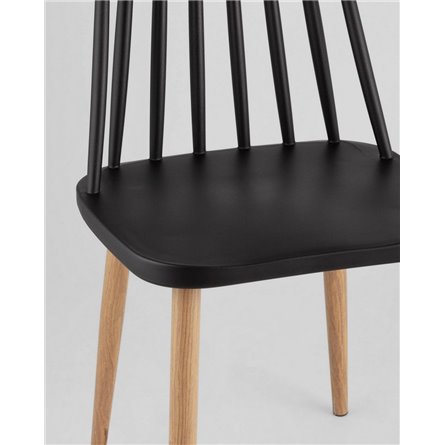 Комплект из четырех стульев|Stool Group|Морган черный, ножки металлические с принтом под дерево