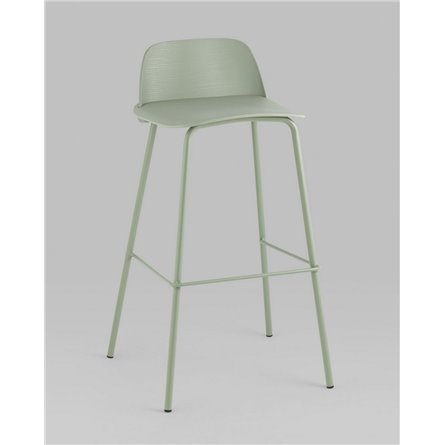Комплект из четырех стульев|Stool Group|Барный Mist пластиковое сиденье, серо-зеленый, ножки металл