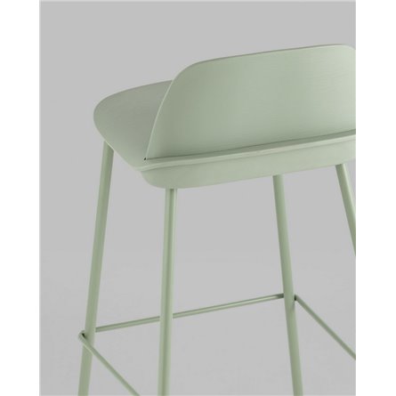 Комплект из четырех стульев|Stool Group|Барный Mist пластиковое сиденье, серо-зеленый, ножки металл