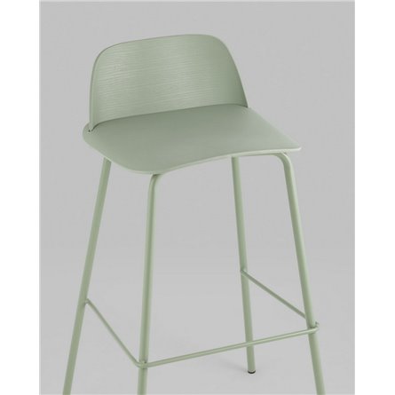 Комплект из четырех стульев|Stool Group|Барный Mist пластиковое сиденье, серо-зеленый, ножки металл