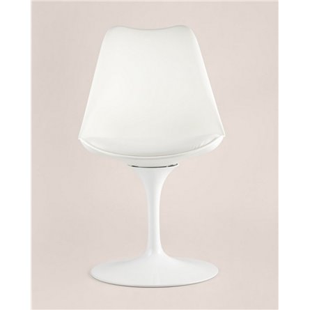 Комплект из двух стульев|Stool Group|Tulip белый, ножка металлическая, сиденье и спинка из пластика, сидушка мягкая из экокожи