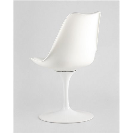 Комплект из двух стульев|Stool Group|Tulip белый, ножка металлическая, сиденье и спинка из пластика, сидушка мягкая из экокожи