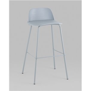 Комплект из четырех стульев|Stool Group|Барный Mist пластиковое сиденье, серо-голубой, ножки металл