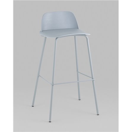 Комплект из четырех стульев|Stool Group|Барный Mist пластиковое сиденье, серо-голубой, ножки металл