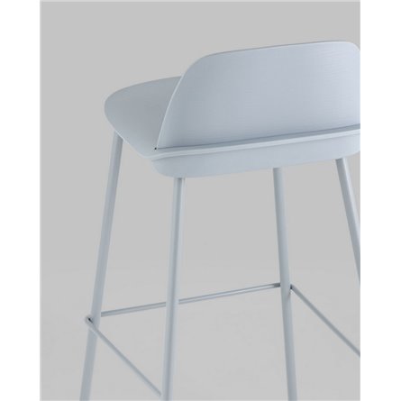 Комплект из четырех стульев|Stool Group|Барный Mist пластиковое сиденье, серо-голубой, ножки металл