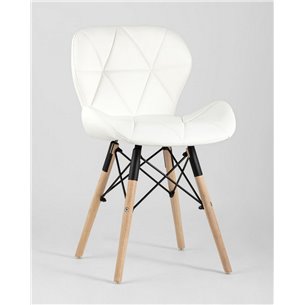 Комплект из четырех стульев|Stool Group|Бон экокожа белый ножки из массива бука