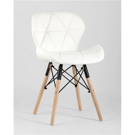 Комплект из четырех стульев|Stool Group|Бон экокожа белый ножки из массива бука