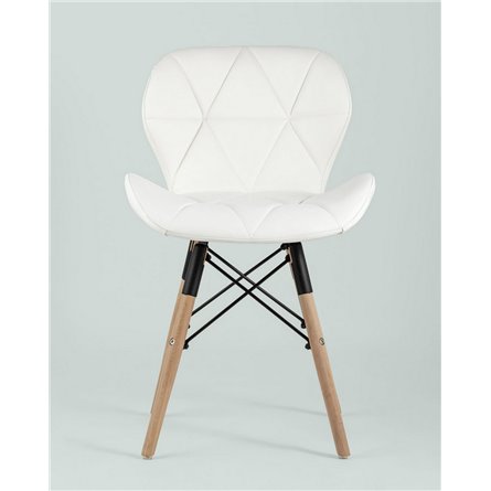 Комплект из четырех стульев|Stool Group|Бон экокожа белый ножки из массива бука