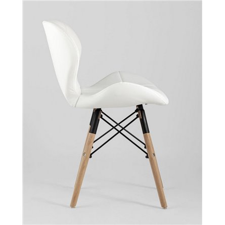 Комплект из четырех стульев|Stool Group|Бон экокожа белый ножки из массива бука