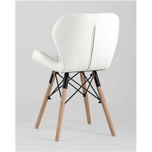 Комплект из четырех стульев|Stool Group|Бон экокожа белый ножки из массива бука