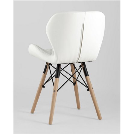 Комплект из четырех стульев|Stool Group|Бон экокожа белый ножки из массива бука