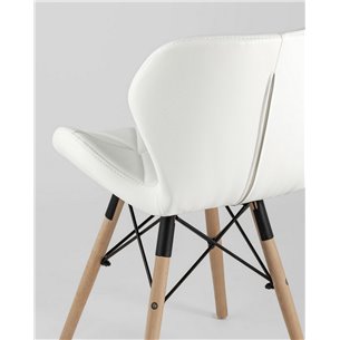 Комплект из четырех стульев|Stool Group|Бон экокожа белый ножки из массива бука