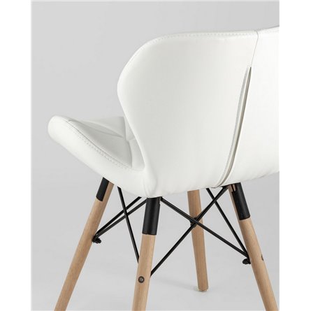 Комплект из четырех стульев|Stool Group|Бон экокожа белый ножки из массива бука