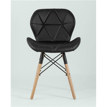 Комплект из четырех стульев|Stool Group|Бон экокожа черный ножки из массива бука