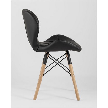 Комплект из четырех стульев|Stool Group|Бон экокожа черный ножки из массива бука