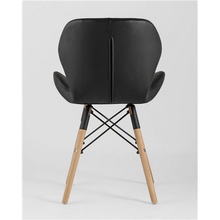 Комплект из четырех стульев|Stool Group|Бон экокожа черный ножки из массива бука