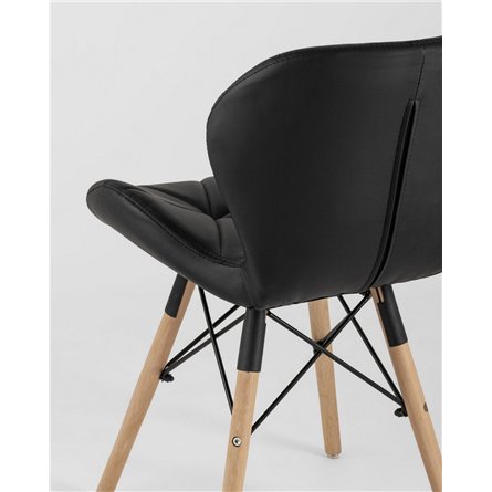 Комплект из четырех стульев|Stool Group|Бон экокожа черный ножки из массива бука