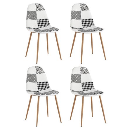 Стул Валенсия SN пэчворк черно-белый 4 шт