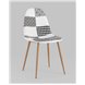 Комплект из четырех стульев|Stool Group|Валенсия SN пэчворк черно-белый, обивка ткань ножки металл с принтом под дерево Комплект из четырех стульев|Stool Group|Валенсия SN пэчворк черно-белый, обивка ткань ножки металл с принтом под дерево