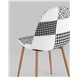 Комплект из четырех стульев|Stool Group|Валенсия SN пэчворк черно-белый, обивка ткань ножки металл с принтом под дерево Комплект из четырех стульев|Stool Group|Валенсия SN пэчворк черно-белый, обивка ткань ножки металл с принтом под дерево