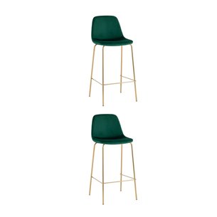Стул барный Валенсия SN велюр зеленый золотые ножки 2 шт