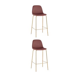 Стул барный Валенсия SN велюр пыльно-розовый золотые ножки 2 шт