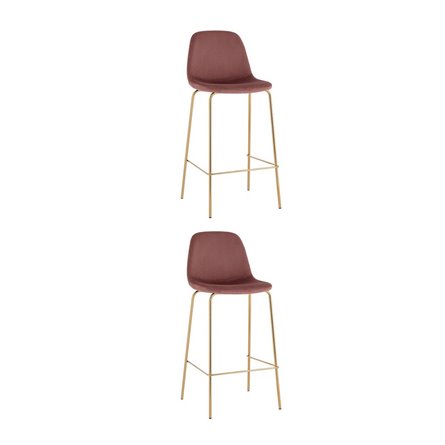 Стул барный Валенсия SN велюр пыльно-розовый золотые ножки 2 шт