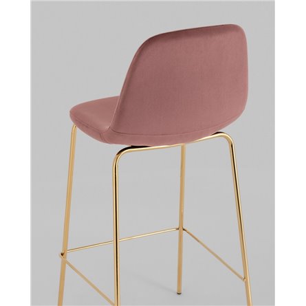 Комплект из двух стульев|Stool Group|Валенсия SN мягкий пыльно-розовый, обивка велюр, ножки золотые 2 шт