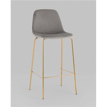 Комплект из двух стульев|Stool Group|Валенсия SN мягкий серый, обивка велюр, ножки золотые 2 шт