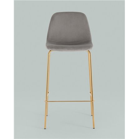 Комплект из двух стульев|Stool Group|Валенсия SN мягкий серый, обивка велюр, ножки золотые 2 шт