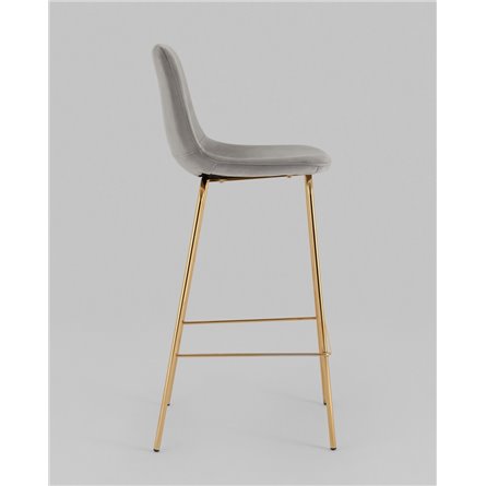 Комплект из двух стульев|Stool Group|Валенсия SN мягкий серый, обивка велюр, ножки золотые 2 шт
