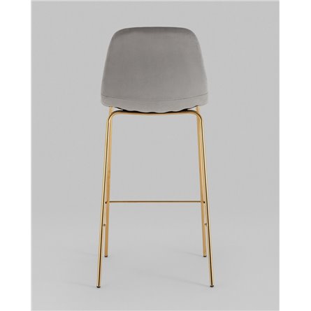 Комплект из двух стульев|Stool Group|Валенсия SN мягкий серый, обивка велюр, ножки золотые 2 шт