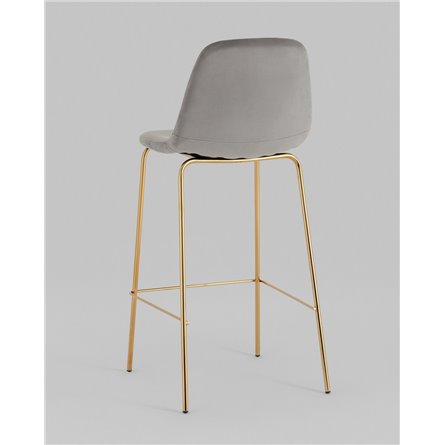 Комплект из двух стульев|Stool Group|Валенсия SN мягкий серый, обивка велюр, ножки золотые 2 шт