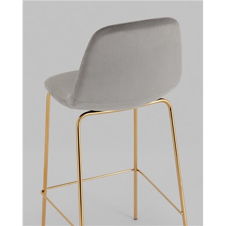 Комплект из двух стульев|Stool Group|Валенсия SN мягкий серый, обивка велюр, ножки золотые 2 шт