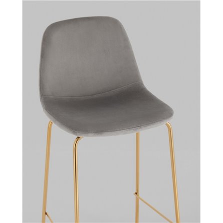 Комплект из двух стульев|Stool Group|Валенсия SN мягкий серый, обивка велюр, ножки золотые 2 шт