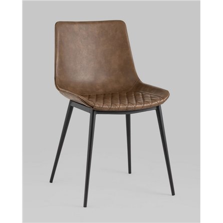 Комплект из двух стульев|Stool Group|TEXAS экокожа коричневый ножки металл черные