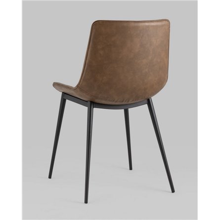 Комплект из двух стульев|Stool Group|TEXAS экокожа коричневый ножки металл черные