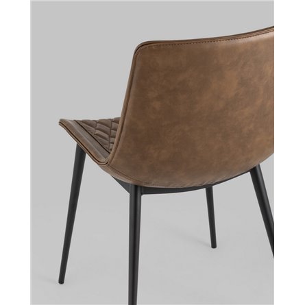 Комплект из двух стульев|Stool Group|TEXAS экокожа коричневый ножки металл черные