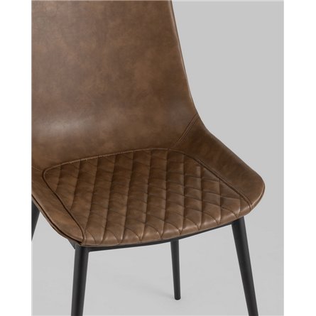 Комплект из двух стульев|Stool Group|TEXAS экокожа коричневый ножки металл черные