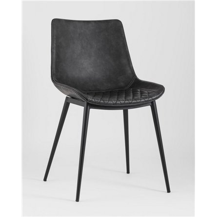 Комплект из двух стульев|Stool Group|TEXAS экокожа серый ножки металл черные