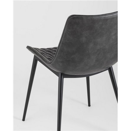 Комплект из двух стульев|Stool Group|TEXAS экокожа серый ножки металл черные