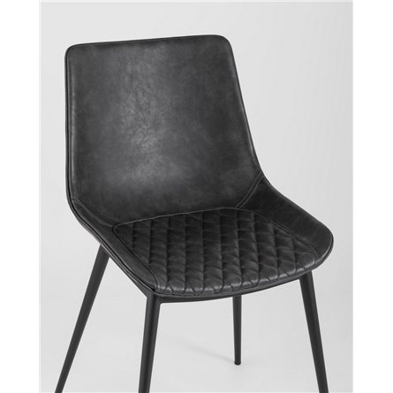 Комплект из двух стульев|Stool Group|TEXAS экокожа серый ножки металл черные