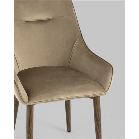 Комплект из четырех стульев|Stool Group|Диана велюр бежевый, обивка мебельный велюр