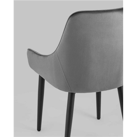 Комплект из четырех стульев|Stool Group|Комплект из четырех стульев Диана серый, обивка мебельный велюр