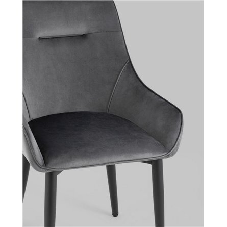 Комплект из четырех стульев|Stool Group|Комплект из четырех стульев Диана серый, обивка мебельный велюр