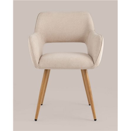Комплект из двух стульев|Stool Group|Кромвель II бежевый, широкая эргономичная спинка, удобные подлокотники, обивка плотная ткан