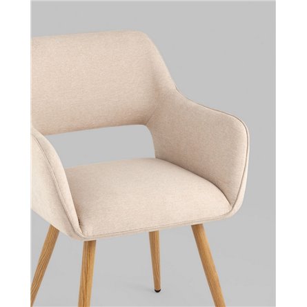 Комплект из двух стульев|Stool Group|Кромвель II бежевый, широкая эргономичная спинка, удобные подлокотники, обивка плотная ткан